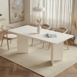 Hanah Home Linza Mesa de Comedor Blanco Madera